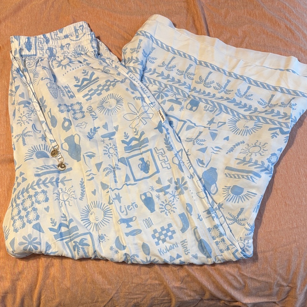 Kulani Kinis Blue and White Patterned Pants